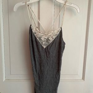 Gray and white tank top (hollister)